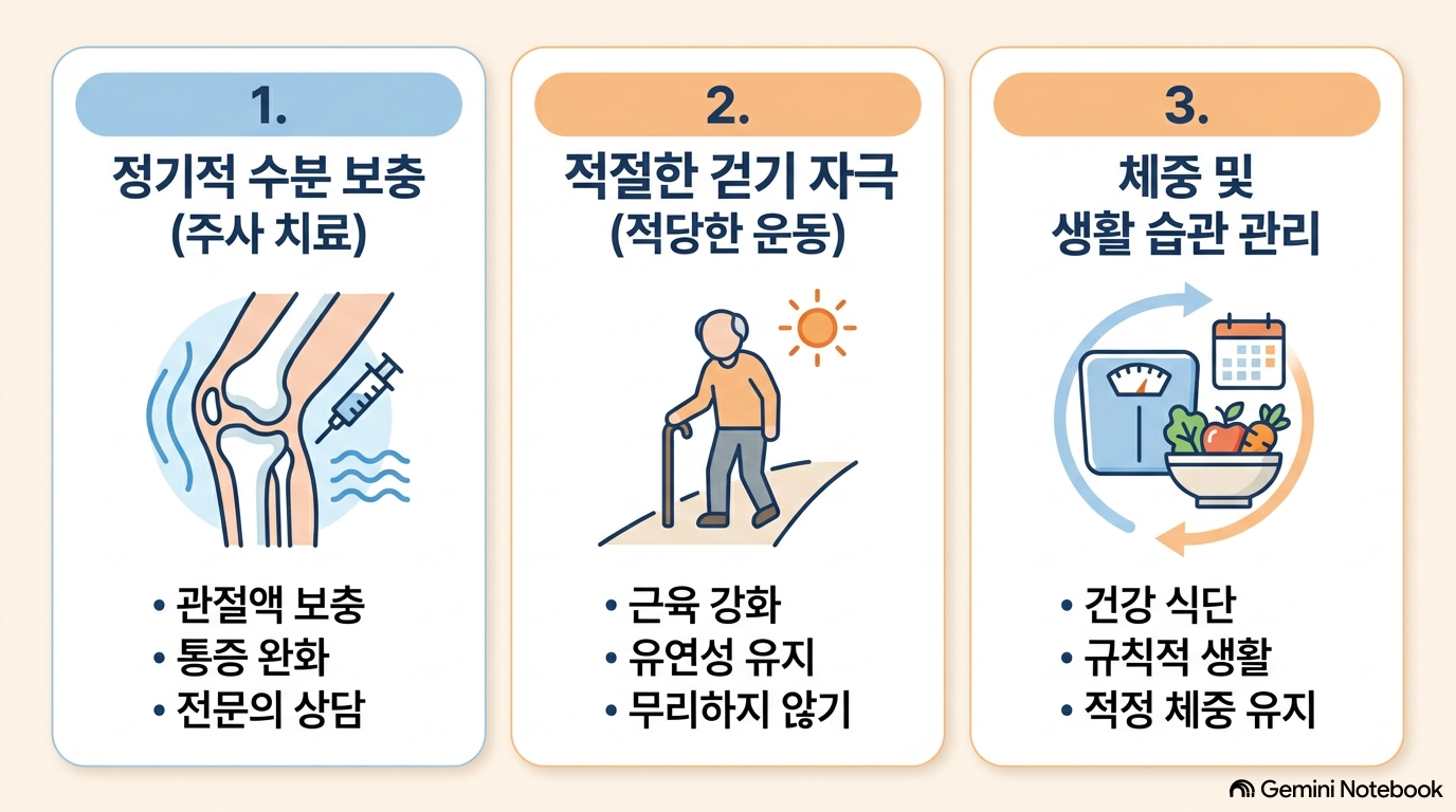 [그림 2] 연골 두께 회복과 관절 건강을 지키는 3대 핵심 수칙