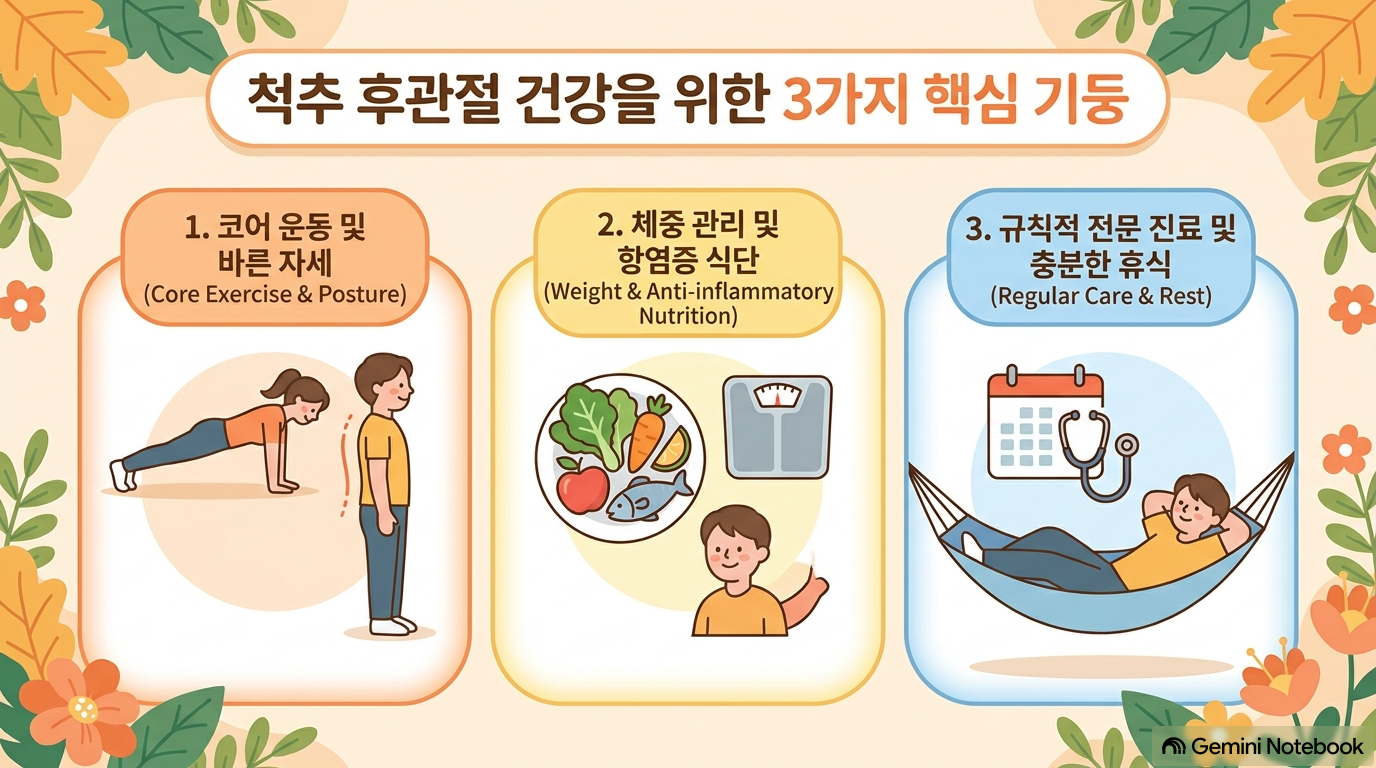 [도해 1] 체중 관리·항염증 식단 및 관절 하중 감소 3대 핵심 기둥